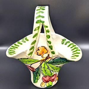 Vintage NPS Hand Painted Basket Vase